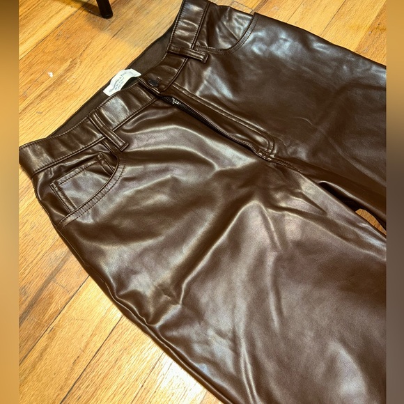Abercrombie Curve Love Faux Leather The 90s Straight Leg High Rise Pants 29 - Picture 2 of 10